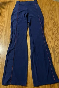 Casall Yoga Leggings Small Size Dark Blue Red Pin Stripe Boot Cut NEW - Picture 1 of 10