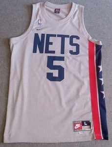 Jason Kidd New Jersey Nets Jersey Uomo L Vintage Nike Team Grigio Stelle +2 Usato in ottime condizioni - Foto 1 di 11
