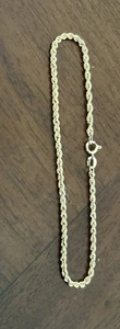 14K 1 g Yellow Gold Classic Traditional Rope Chain Bracelet 7” - Picture 1 of 6