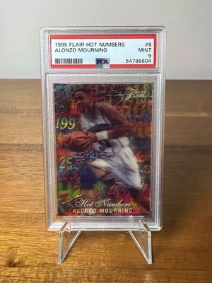 Alonzo Mourning Hot Numbers 1995 Flair PSA 9 Charlotte Hornets Insert #8 Rare - Image 1 of 3