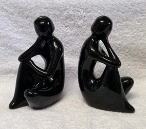 🔶️RARE FREEFORM MCM ELLIS AUSTRALIAN STUDIO ART POTTERY THINKER FIGURES RETRO  - Picture 1 of 15