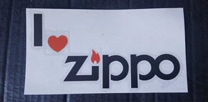 " I ❤️ ZIPPO " Decal Sticker . 20cms X 11cms Waterproof Inside/Outside - Picture 1 of 1