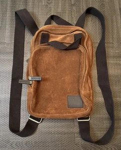 Mochila Pequeña Polo Deportiva Marrón Gamuza Años 90 De Colección Polo Ralph Lauren Deporte Rara - Imagen 1 de 10