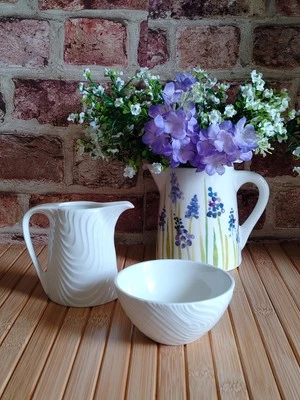 STEELITE INTERNATIONAL Breakfast Set for One, Containing Butter Dish and Milk Jug, White Porcelain