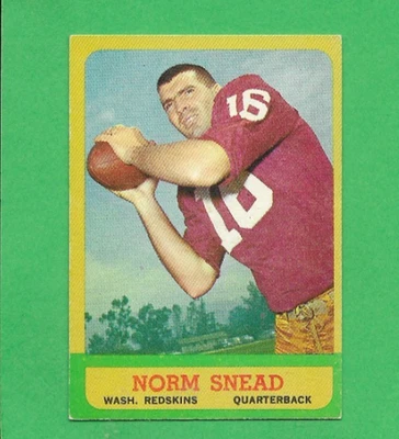 1963 TOPPS #158 NORM SNEAD SP REDSKINS NR-MINT - Image 1 of 2