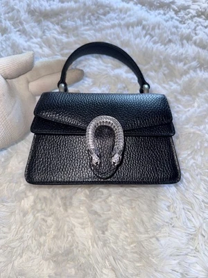 GUCCI $2250 BANDOLERA DIONISIO MANGO SUPERIOR CUERO GRANULADO NEGRO Foto 1 de 4