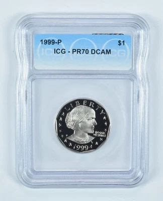 1999-P Susan B Anthony $1 PR70 DCAM ICG *8801 - Image 1 of 4