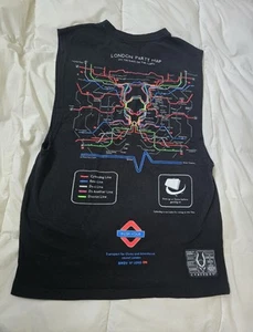 Cyberdog London Tube Party Map Sleeveless T-Shirt Size Men's M - Picture 1 of 7