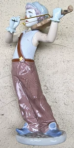 Vintage Lladro Porcelain Clown Figurine Playing Violin Good Shape - Picture 1 of 4