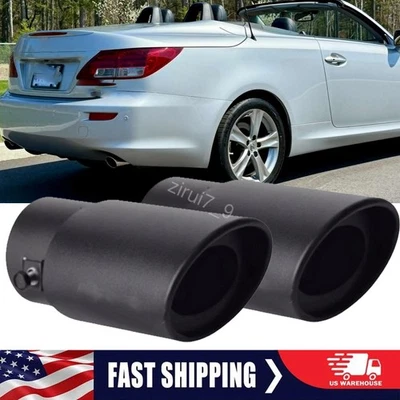FOR 2012 Lexus IS 250C 2Pcs StainlessSteel Exhaust Pipe Tail Muffler TipChrome Foto 1 de 4