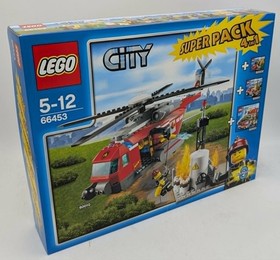LEGO 66453 City Fire Brigade Super Pack 4in1 60000+60001+60003+60010 Helicopter NEW