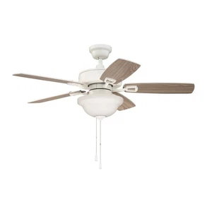 Craftmade Twist N Click 42" 5-Blade Fan, WH/Washed Oak/Frost - TCE42W5C1-C - Picture 1 of 1