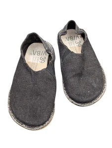 VIBAe VIBA Zuma Linen Black Gray Shoe Flats Unisex US Womens 9 Mens 6 Preowned - Picture 1 of 16