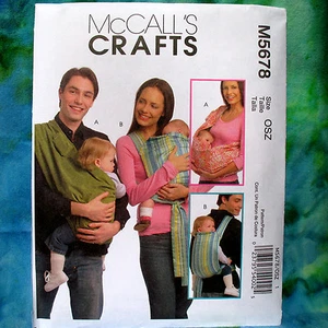 Portabebés domésticos McCall's 5678 M5678 2 diseños patrón de costura vintage sin cortar - Imagen 1 de 3