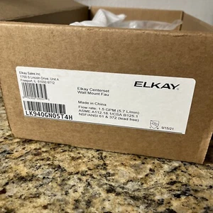 Elkay LK940GN05T4H Commercial Wall Mount Faucet, Gooseneck Spout, 8" Centerset - Picture 1 of 4