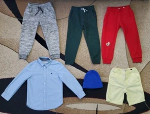 Lot of 6 Boys Clothes Sweat Pants/Dress Shirt/Shorts/Beanie Hat Size 5-7 y.o. - Picture 1 of 5