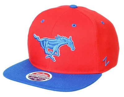 SMU MUSTANGS SOUTHERN METHODIST 2TONE Z11 ADJUSTABLE SNAPBACK ZEPHYR CAP HAT NEW - Image 1 of 4