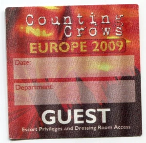 Vintage 2009 Counting Crows Concert Guest Backstage Pass Europe - Picture 1 of 2