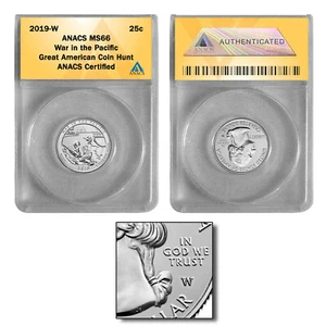 2019-W War in the Pacific- Guam Quarter MS66 GREAT AMERICAN COIN HUNT - Picture 1 of 2