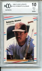 1988 actualización Fleer #122 Roberto Alomar novato BGS BCCG 10 como nuevo Padres de San Diego - Imagen 1 de 2