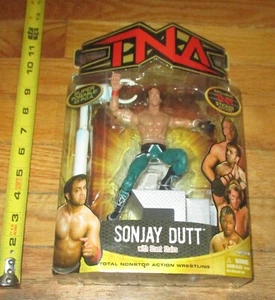 2006 NWA TNA Impact Marvel Sonjay Dutt Wrestling Figure AEW Series 6 WWE Green - Picture 1 of 5