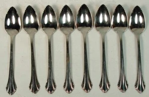CLARETTE ONEIDA COMMUNITY STAINLESS 8 FRUIT SPOONS - Picture 1 of 3