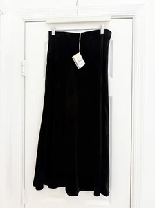 Faherty Womens Black Stretch Silk-Blend Velvet Ina Slip Skirt Size Small NWT - Picture 1 of 6