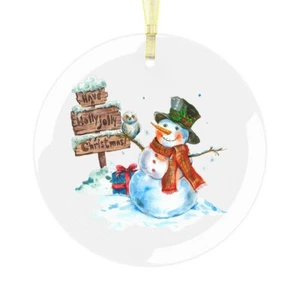 Snowman Delight Glas Baumschmuck - Have a Holy Joly Christmas - Bild 1 von 5