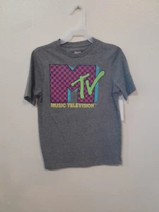 Boys Tee Shirt MTV Size 8 Medium Music Television gray multi color shirt - Picture 1 of 3