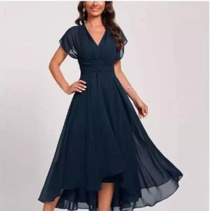 Mode Urlaub Elegante Damen Chiffon Abendkleid Freizeit Cocktailkleid Maxikleid - Bild 1 von 8