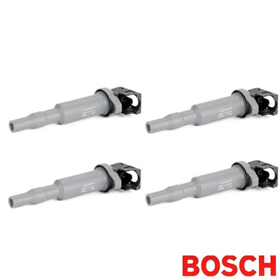 IGNITION COILS x 4 BOSCH BMW E81 E87 E88 E90 E91 E60 E61 F10 F11 E63 E64 A2328 - Image 1 of 4