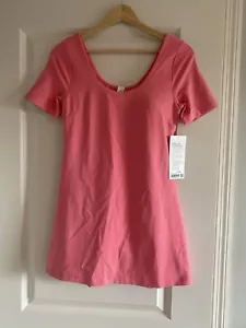 Lululemon Align Short Sleeve Dress Nulu Size 8 SAKP Pink New - Picture 1 of 4