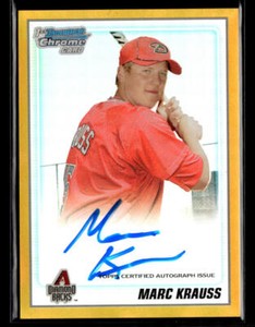 2010 Bowman Chrome Prospects Gold Refractors #BCP221 Marc Krauss AU /50