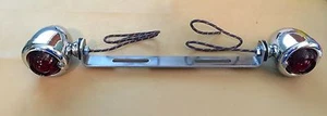 Harley Guide DH-49 Bullet Lamps Fish Eye 68552-58A W/ Red Lenses & Bracket - Picture 1 of 11