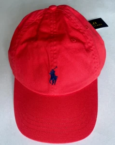 NWT Mens Polo Ralph Lauren Pony Logo Adjustable Baseball Cap Hat Tomato Red - Picture 1 of 2