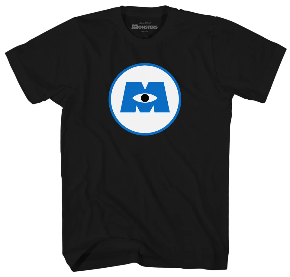 Disney Monsters Inc Logo Men's Black T-Shirt New - Image 1 of 1