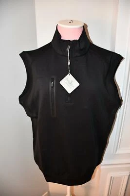 Bobby Jones Quarter Zip Water Repellent Vest in Black Size SMALL #BJ520006 NWT - Image 1 of 4