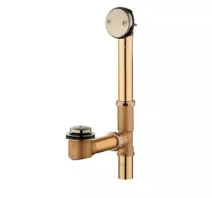 Everbilt Easy Touch 1-1/2in. 20-Gauge Brass Pipe Bath Waste Drain Brushed Nickel - Picture 1 of 6