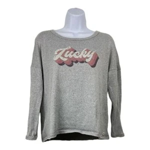 Vintage Lucky Brand Womens Long Sleeve Tee Shirt Size M Retro Grunge Lightweight - Picture 1 of 3