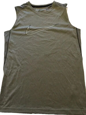 Boy’s Nike Dri Fit Shirt Sleeveless XL Jersey Gray Tank Top Training 833713-063 - Image 1 of 4