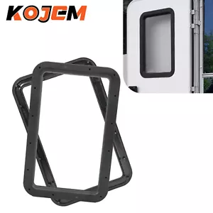 Black RV Trailer Camper Motorhome Tear Drop Entry Entrance Door Window Frame - Picture 1 of 12
