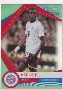 Topps Bayern Munich Fan Set Soccer 2023 FCB-17 Mathys Tel Aqua 323/399 - Picture 1 of 2