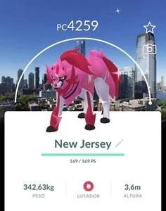 Pokémon Go Trade Shiny Zamazenta Background New Jersey Level 50 3 Moves - Picture 1 of 1