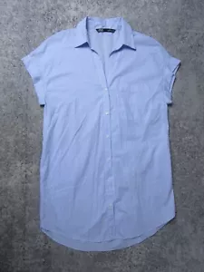 Zara Hemd Damen XS blau gestreift Knopfleiste Bluse ärmellos Kragen* - Bild 1 von 9