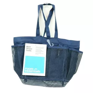 Room Essentials Target Mesh Shower Caddy Tote Dorm Travel NWT Dark Blue New - Picture 1 of 5