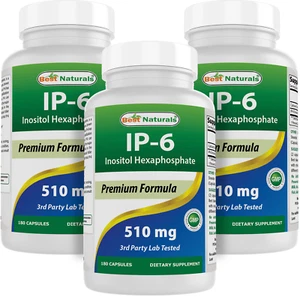 3 Pack Best Naturals IP-6 510 mg 180 Capsules - Picture 1 of 7