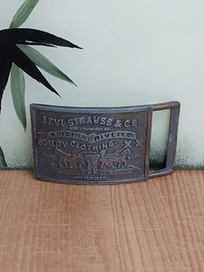 VINTAGE LEVI STRAUSS & CO MESSING GÜRTELSCHNALLE USA - Bild 1 von 3