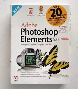 Adobe Photoshop Elements 5.0 Software Photo Editor Win XP PC CD 2006 NEW - Picture 1 of 10