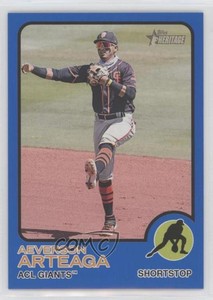 2022 Topps Heritage Minor League Edition Blue Border /99 Aeverson Arteaga #58