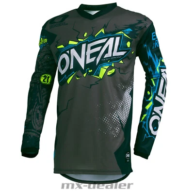 O'Neal Element Kinder Jersey Villain Grau Trikot MX MTB BMX Motocross
